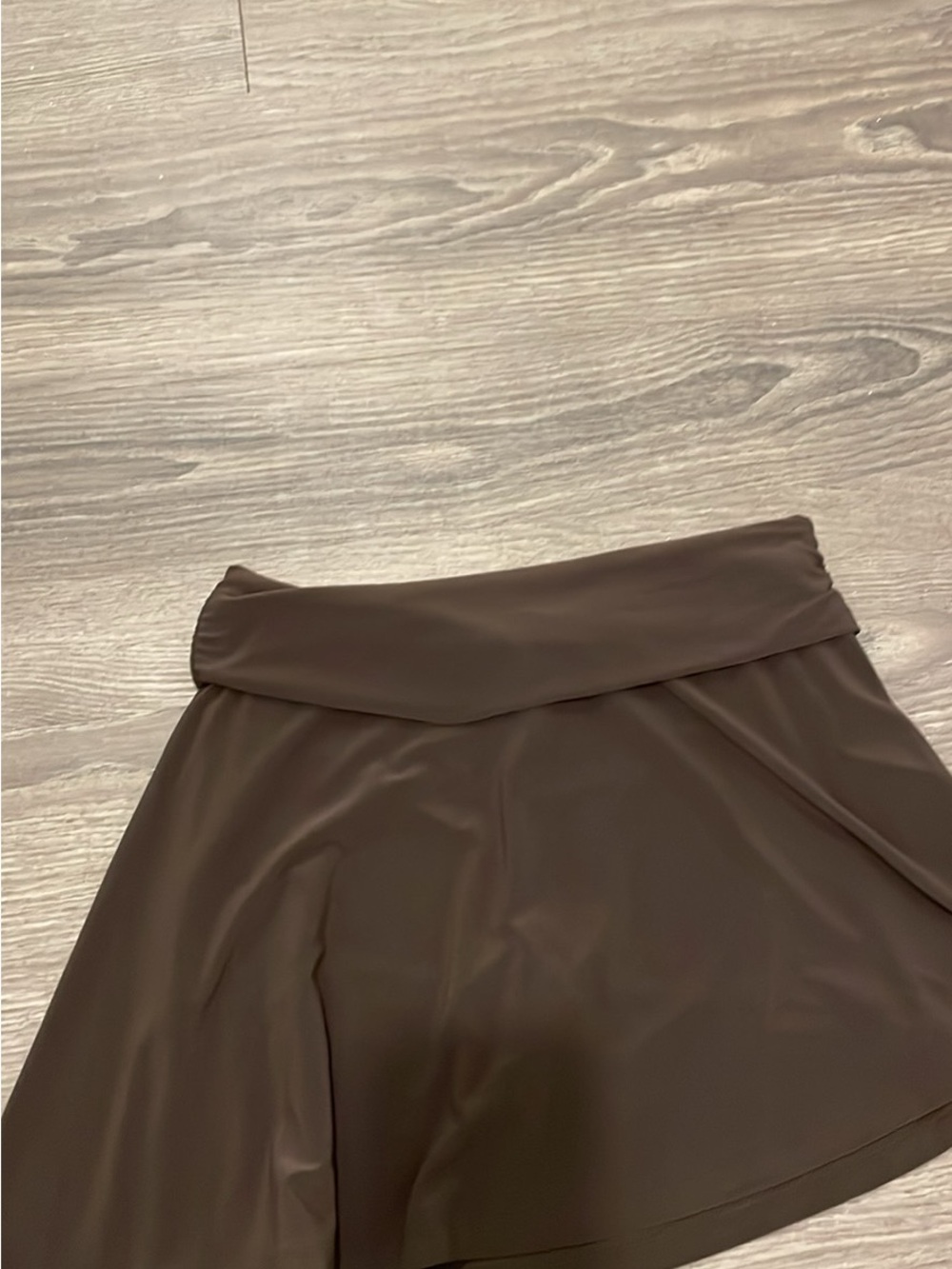 Aritzia Asymmetrical Fold-Over Waist Skirt in Dark Brown